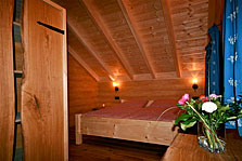 Schlafzimmer im Ferienhaus im Bayerischen Wald